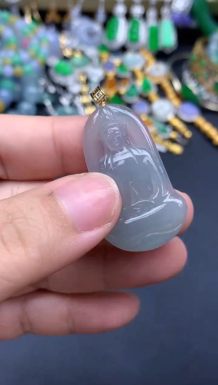 翡翠18K金镶嵌颈饰275-春日珠宝