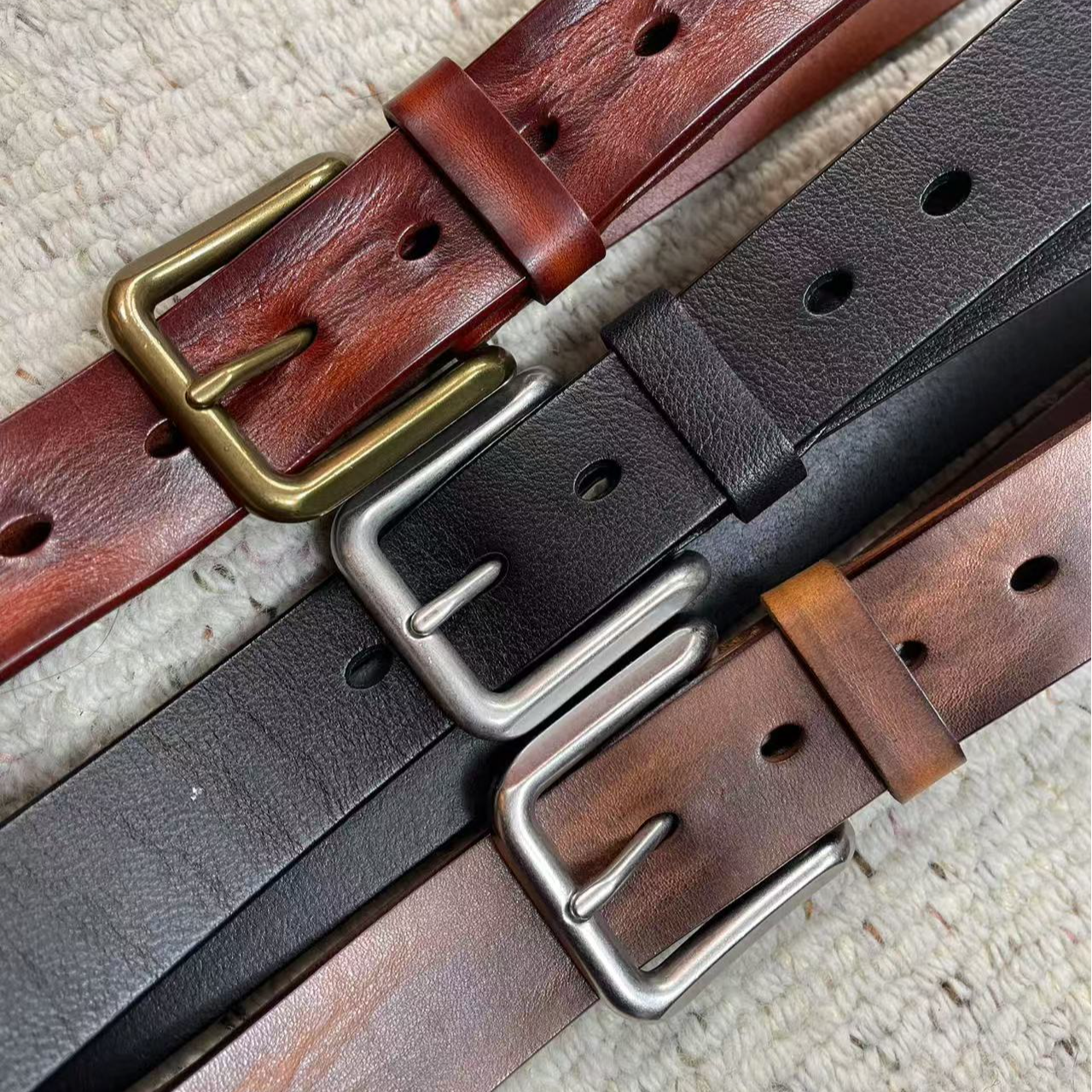 【西部印象】（美式复古）意大利头层牛皮男皮带配件-DY-8015