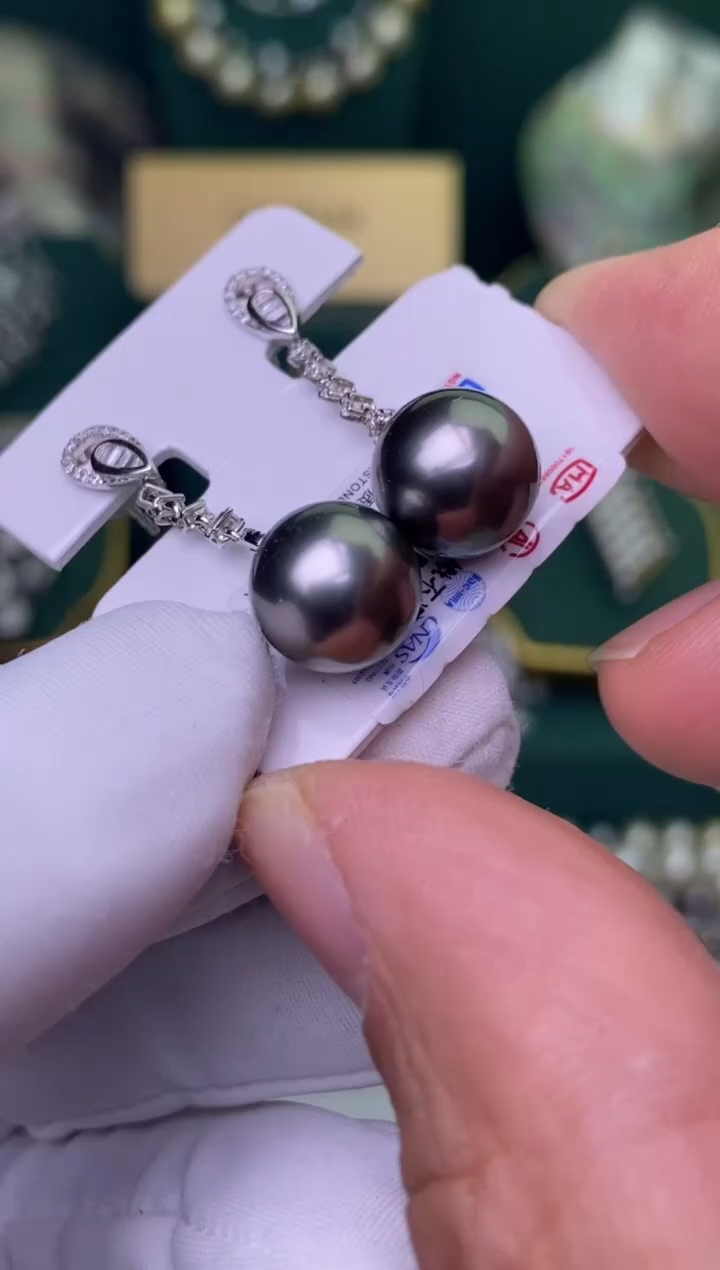 【闪购商品】海水珍珠耳饰18K金镶嵌10-11