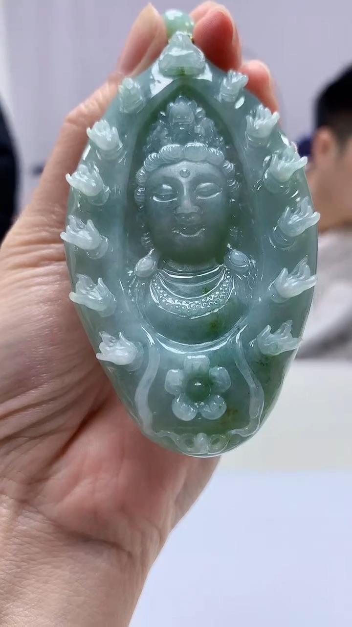 【闪购商品】定制翡翠未镶嵌5028zm-毛货千手259