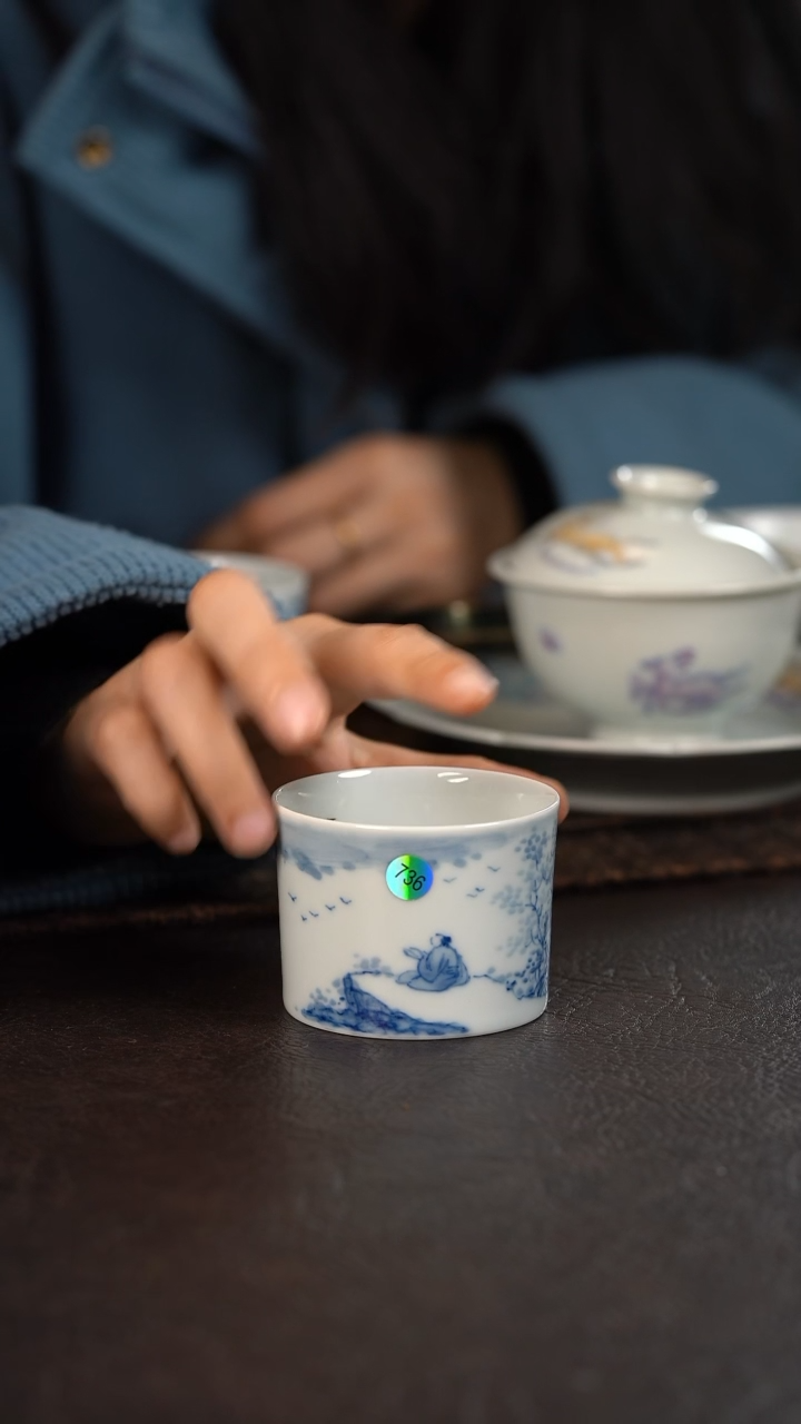 【闪购商品】杯736HLX陶瓷山水小直口杯