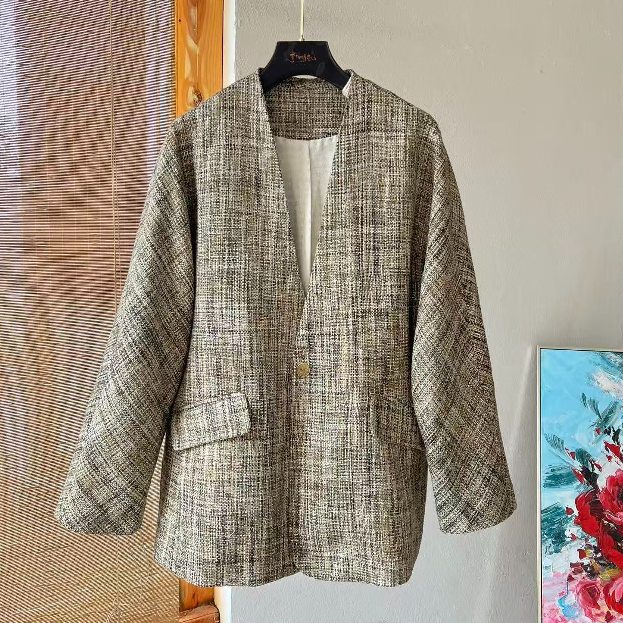 【以晴】印尼进口重磅70姆米柞蚕丝西服外套，厚实大气