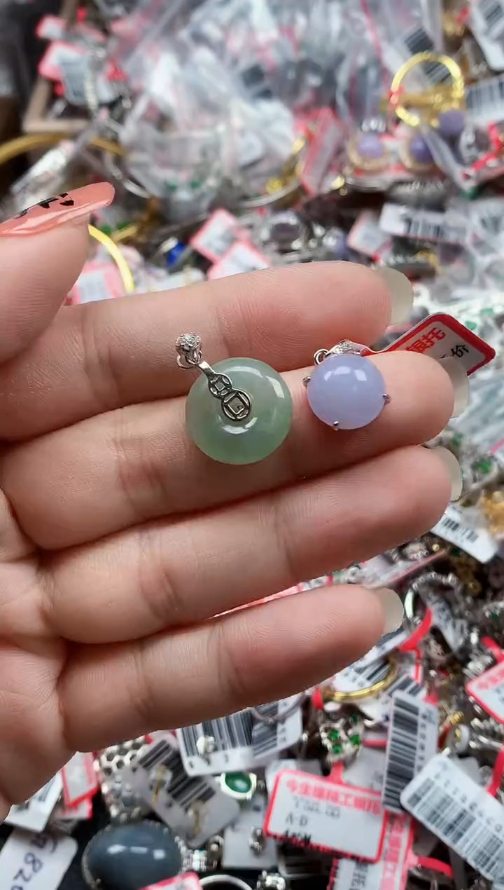 银S925镶嵌戒指翡翠天然A货缅甸翡翠