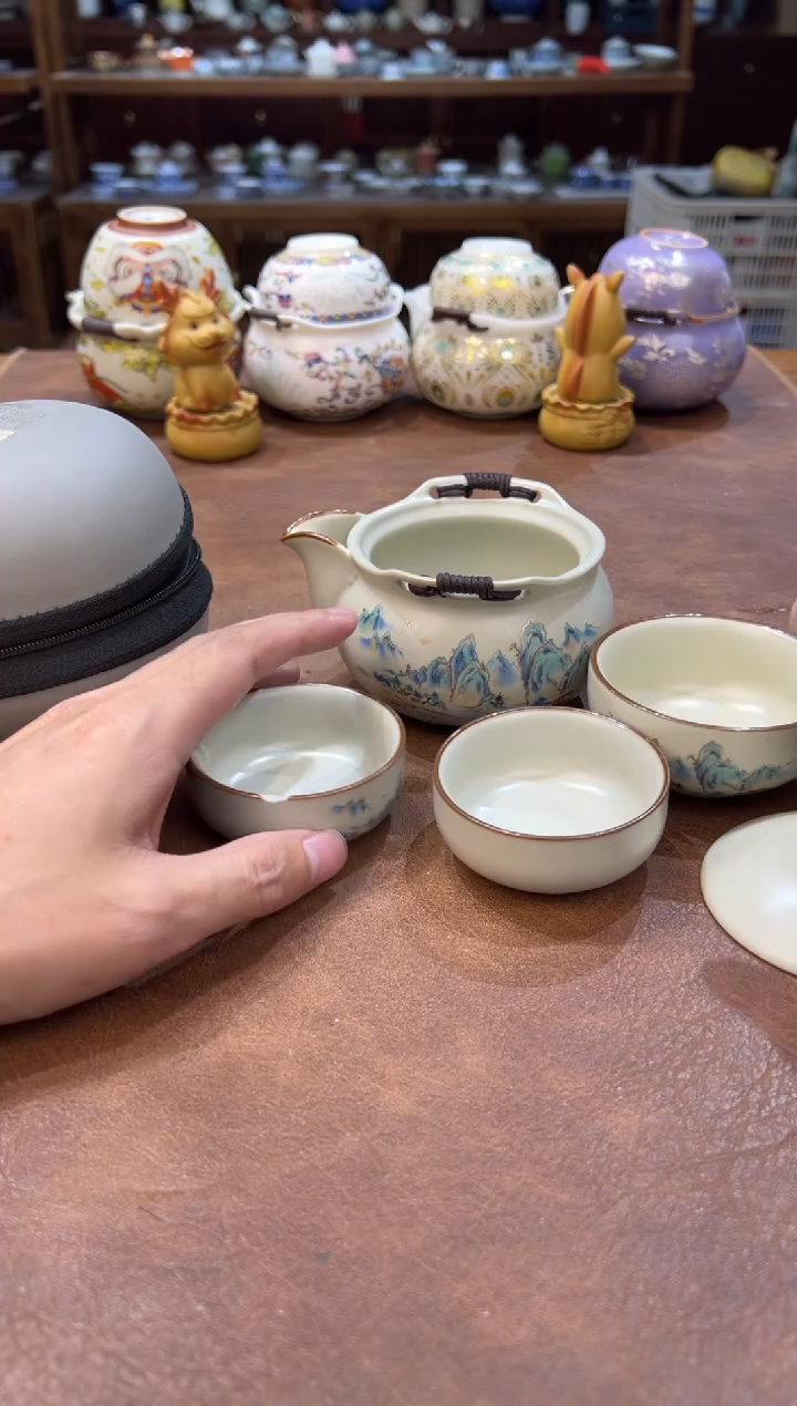 真的很便宜会开片的旅行茶具