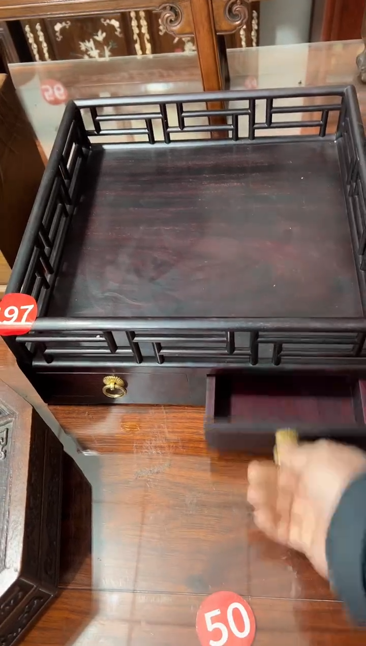 紫檀木榫卯围栏都城盘