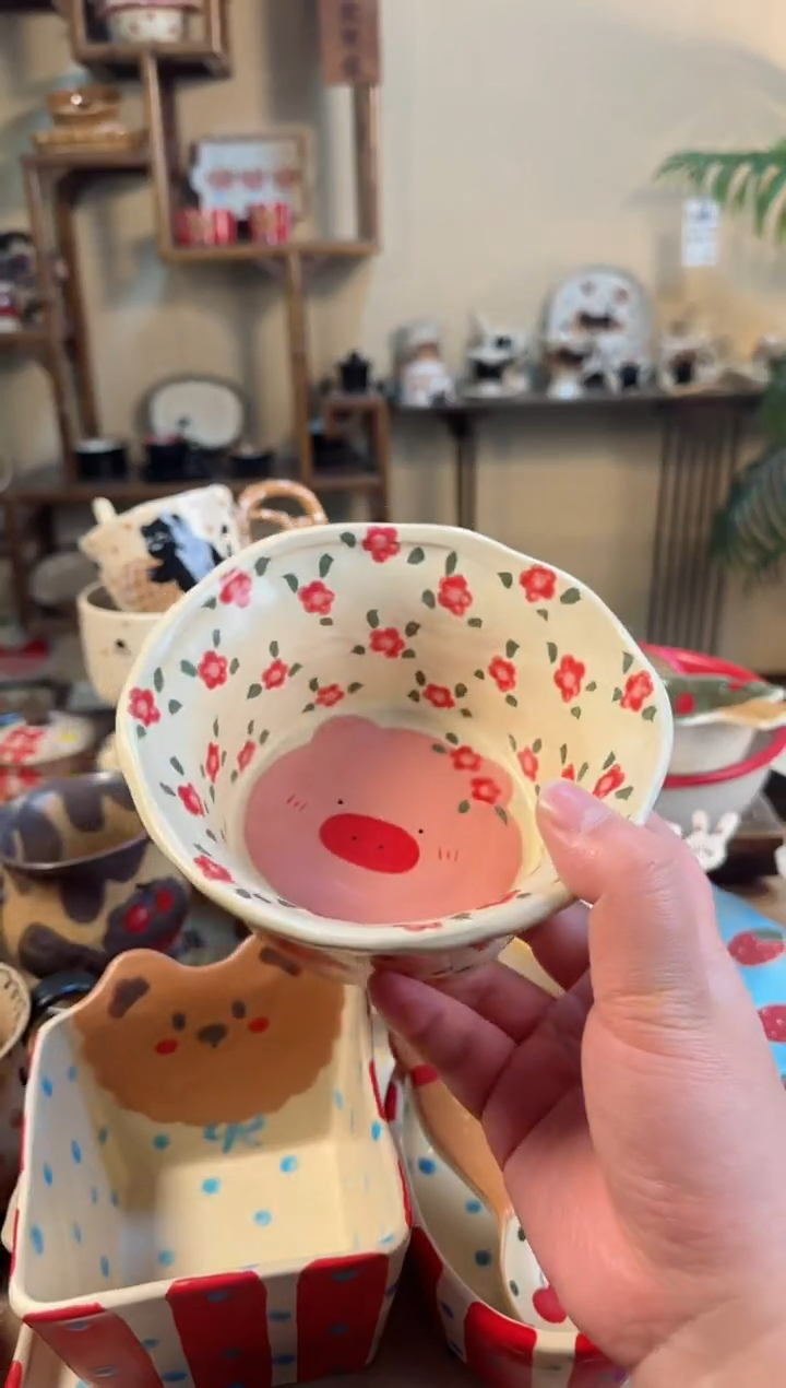 【闪购商品】猪猪果篮高温瓷器