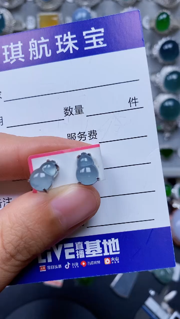 【闪购商品】翡翠耳饰银S925镶嵌0456