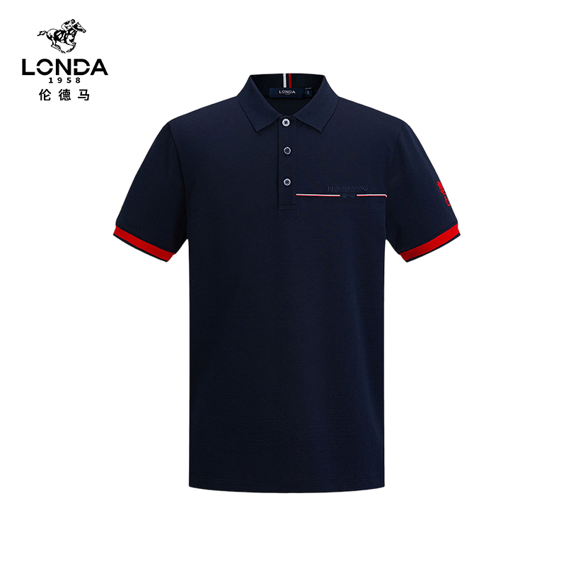 【LONDA伦德马】春夏老钱风男夏t恤短袖老钱风奢侈polo衫2085