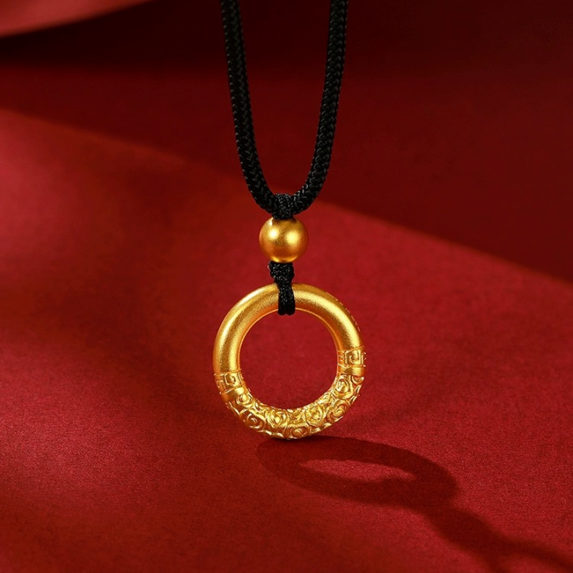 【粉丝专属】实心平安乾坤圈情侣吊坠编织项链