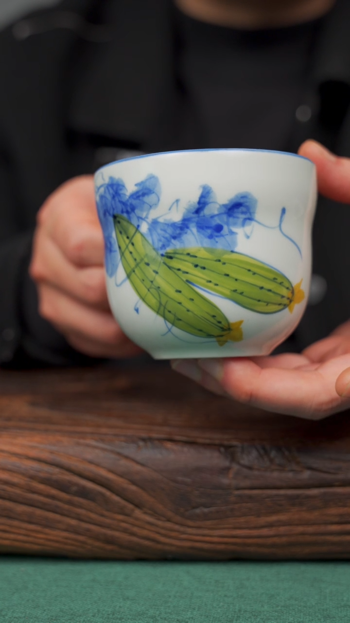 【闪购商品】瓷片77寻一缕瓷香杯釉下手工手绘瓷器