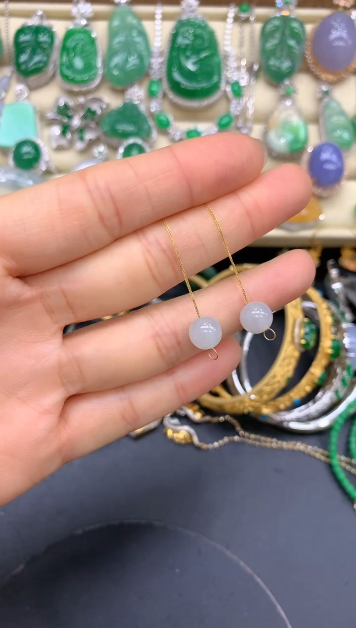 【闪购商品】翡翠耳饰18K金镶嵌42-中国好珍宝