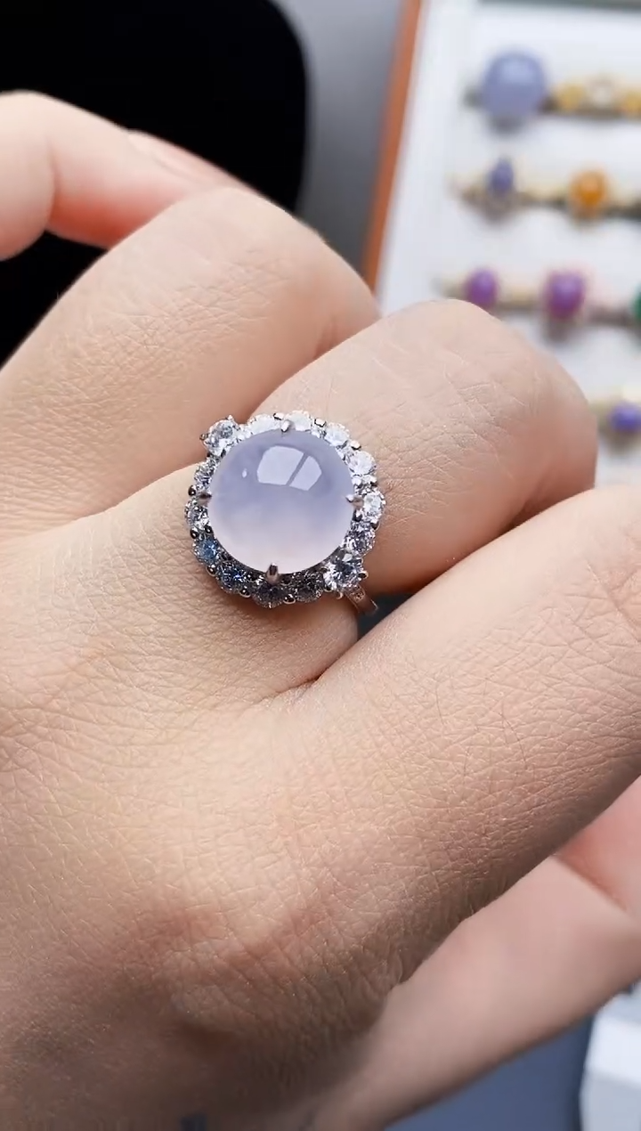 银S925镶嵌戒指翡翠0020