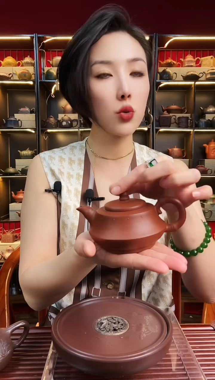 【闪购商品】紫砂茶壶DT022竹节柱础大红袍