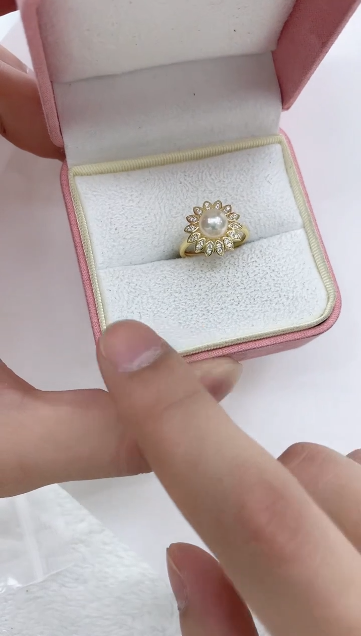 【闪购商品】海水珍珠戒指银S925镶嵌海水珍珠戒指