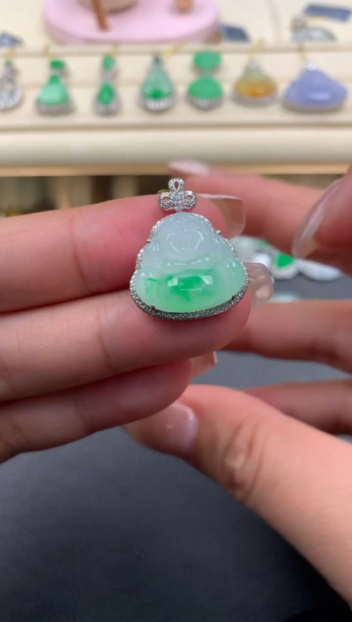 【闪购商品】翡翠颈饰18K金镶嵌D476......