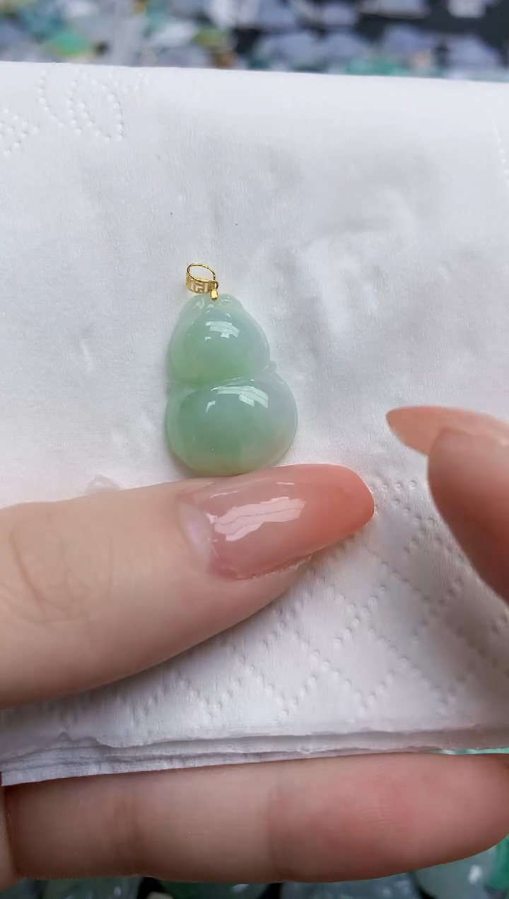 【闪购商品】翡翠颈饰18K金镶嵌天然缅甸翡翠A货