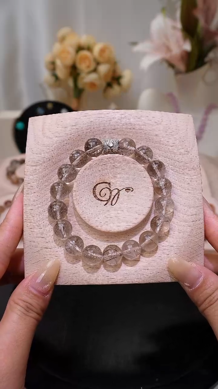 未镶嵌手串水晶发晶手串