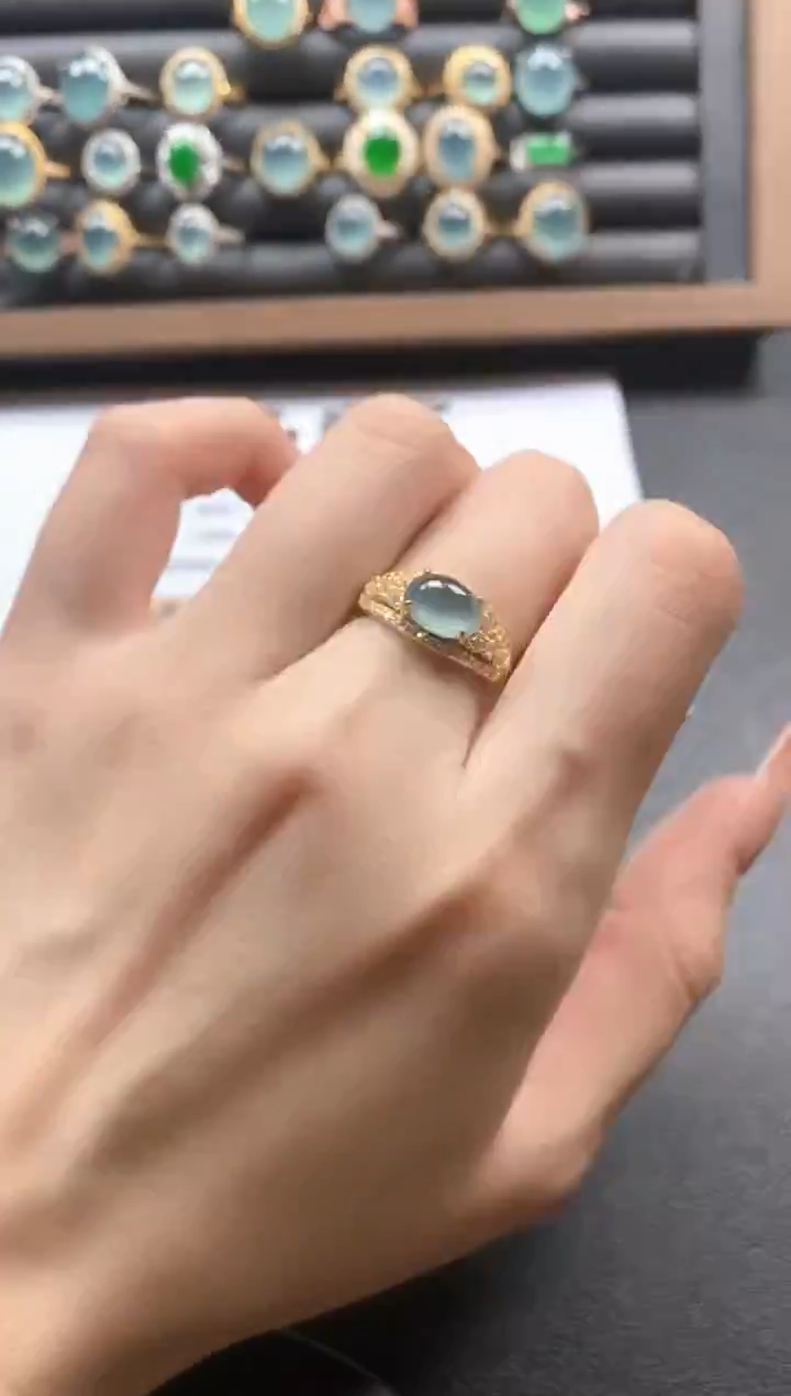 银S925镶嵌戒指翡翠51151