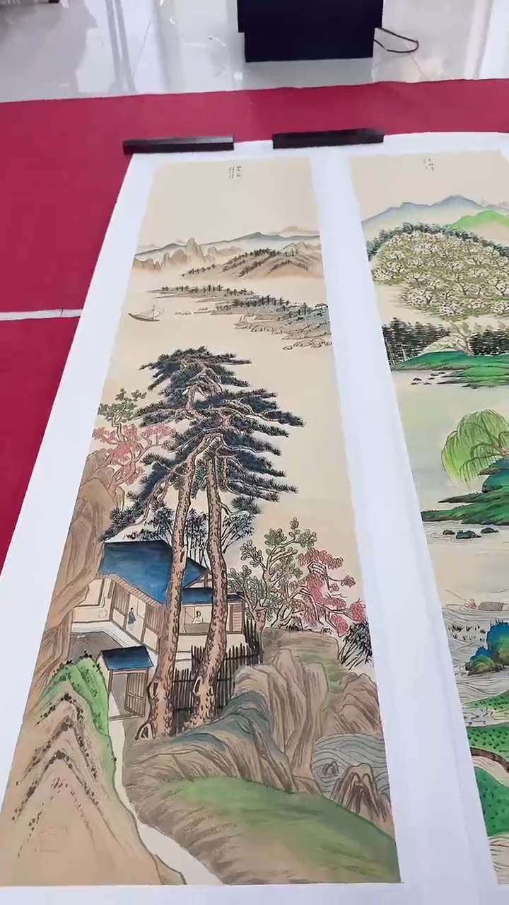 国画12-28-8陈老师四平尺山水作品随机   zds