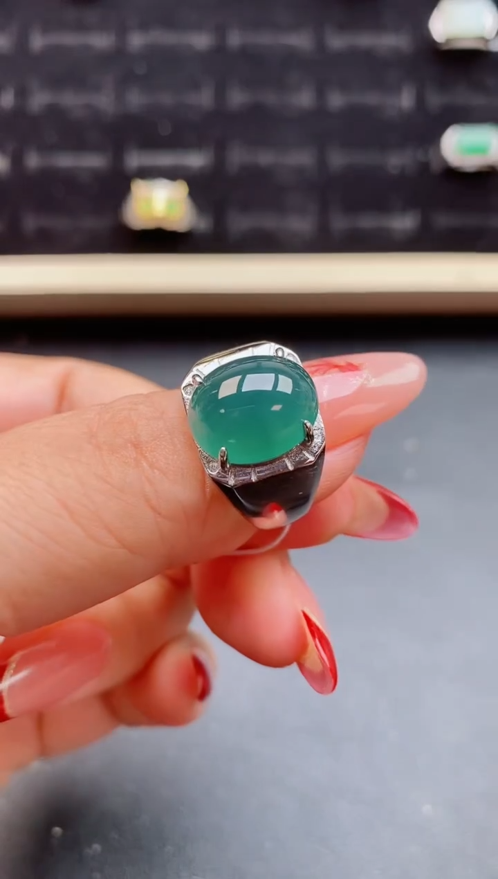 【闪购商品】翡翠戒指银S925镶嵌508050