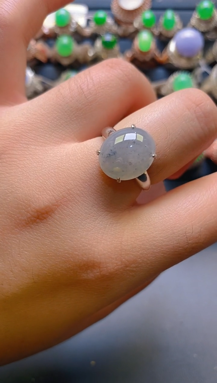 【闪购商品】翡翠耳饰银S925镶嵌天然A货翡翠1