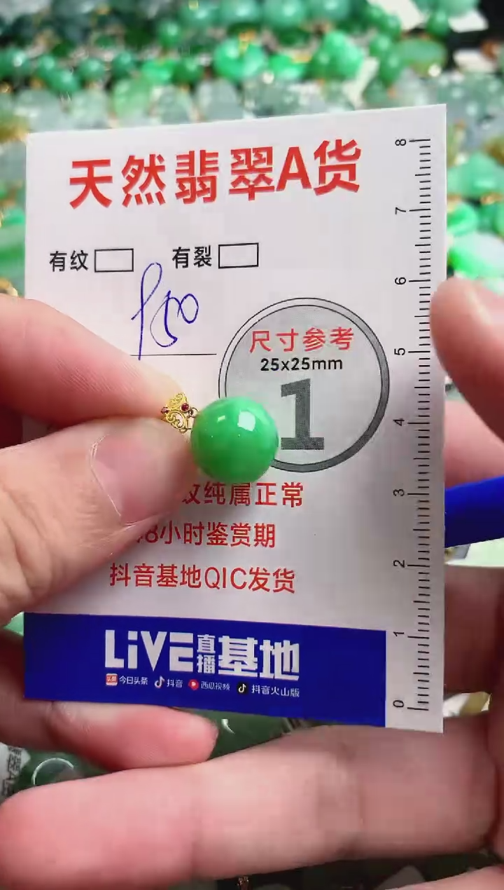 翡翠18K金镶嵌颈饰0599765531