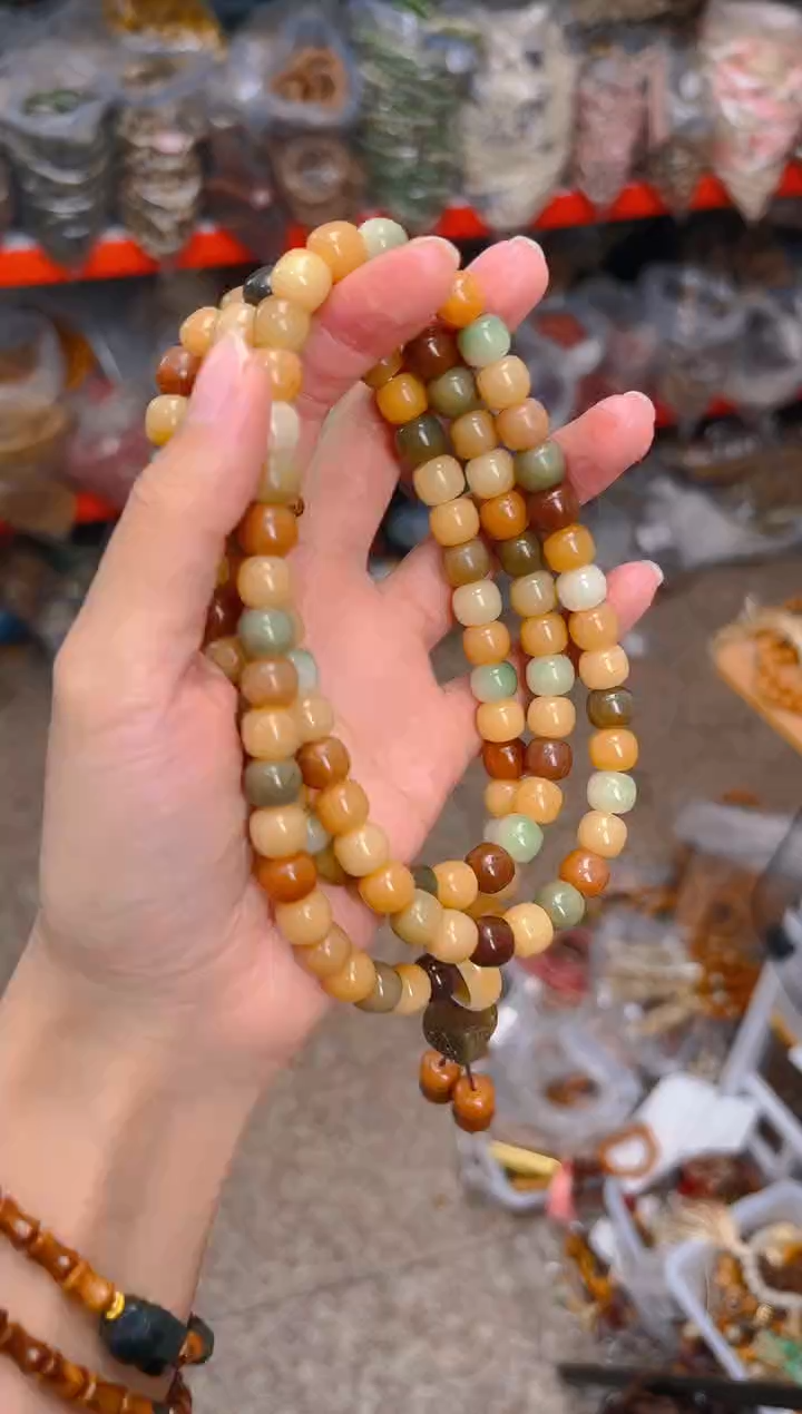 吊坠菩提根/象牙果多宝小卡桶珠108项链