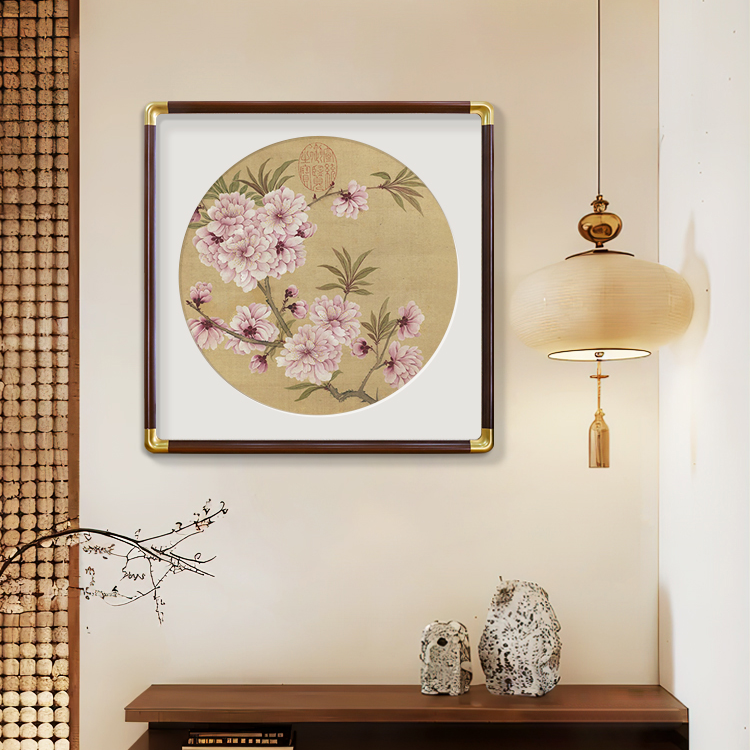 宋代美学新中式玄关装饰画茶室书房名人名画国风挂画斗方花鸟壁画