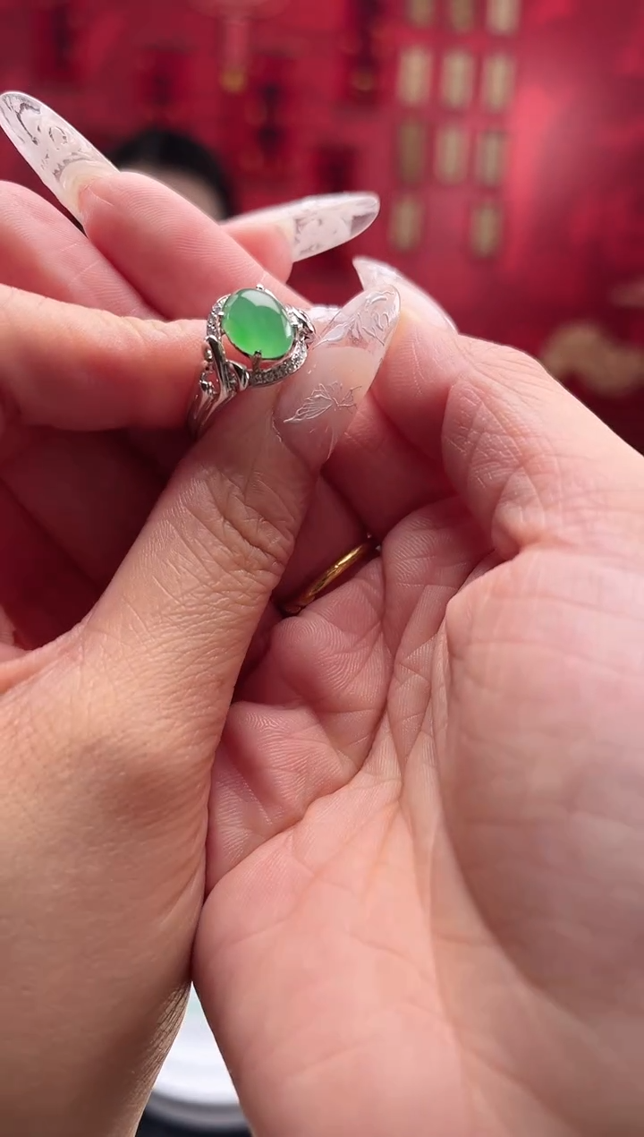 【闪购商品】翡翠戒指18K金镶嵌戒指