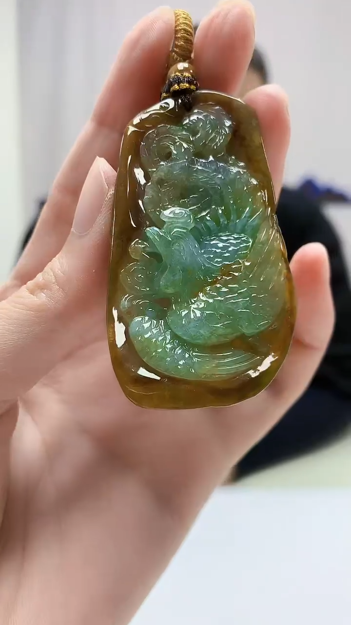 定制翡翠未镶嵌4898zm-毛货挂件凤凰256