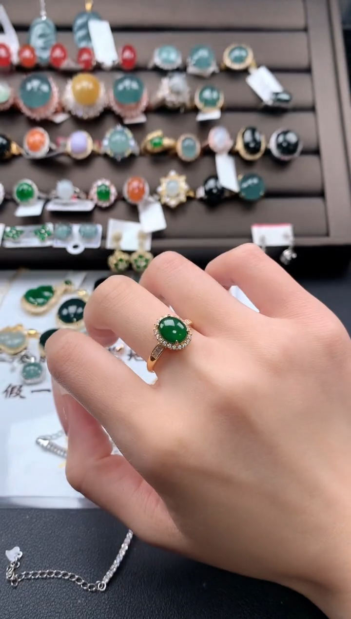 【闪购商品】翡翠戒指银S925镶嵌32132131