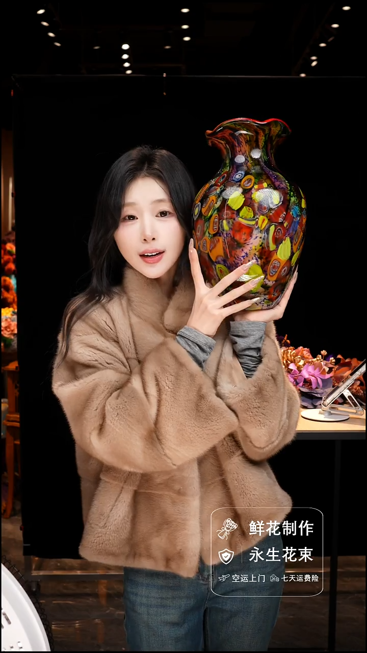 手工艺品琉璃手工花器花束空运包邮送货上门-以图片为准    