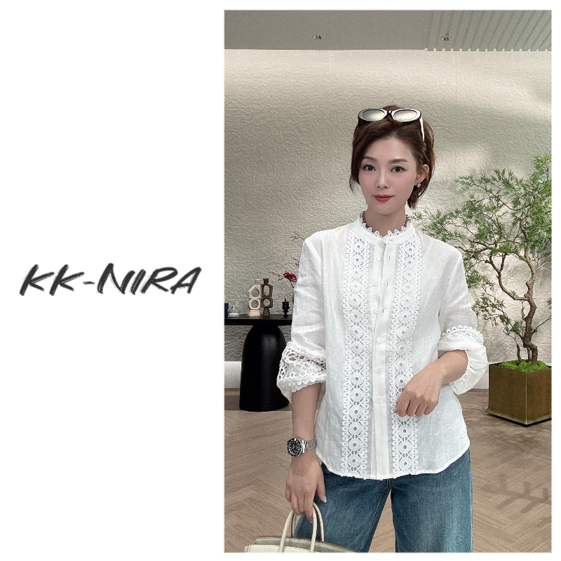 娜家严选 25春苎麻新中式国风百搭立领上衣 