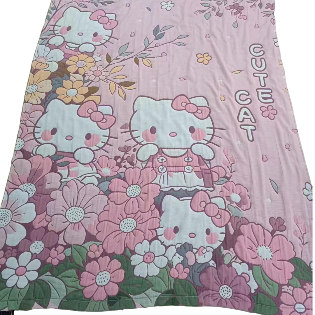 【花丛kt】150*200cm A类全棉纱布舒适亲肤泡芙被