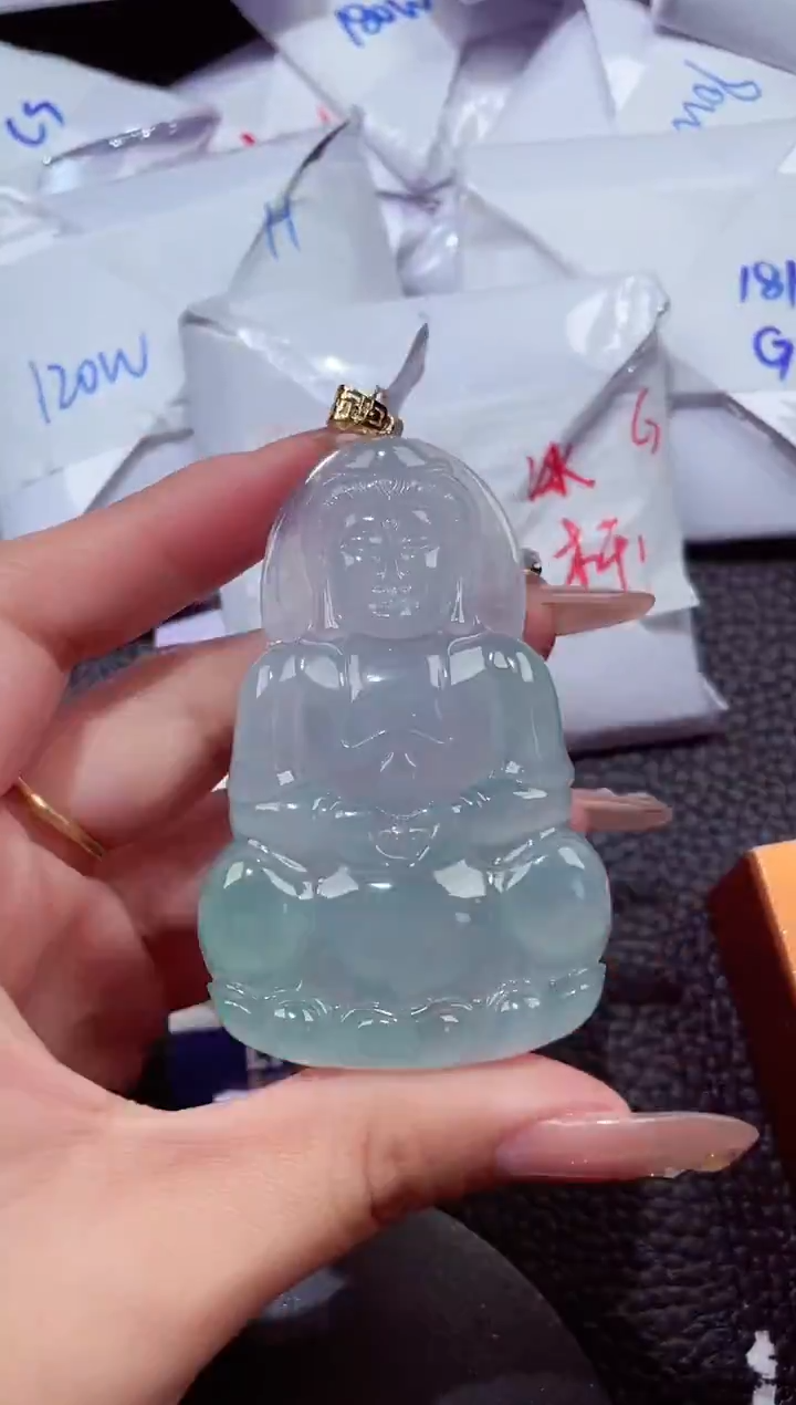 颈饰18K金镶嵌翡翠376