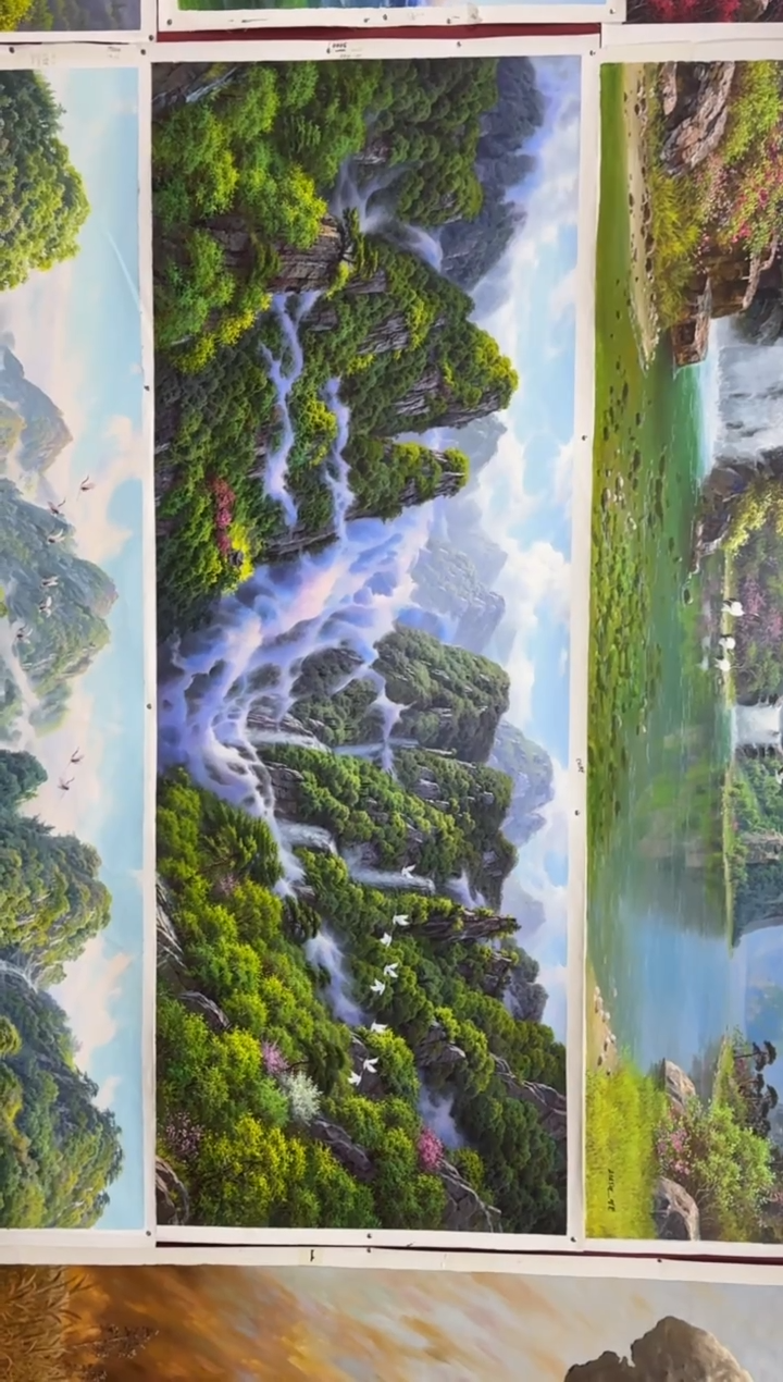 油画【111号】约2.2米*80cm丨朝鲜原创纯手绘孤品油画丨顺丰包邮