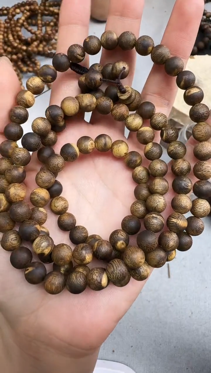 沉香手串0826白棋圆珠多圈多样性发一