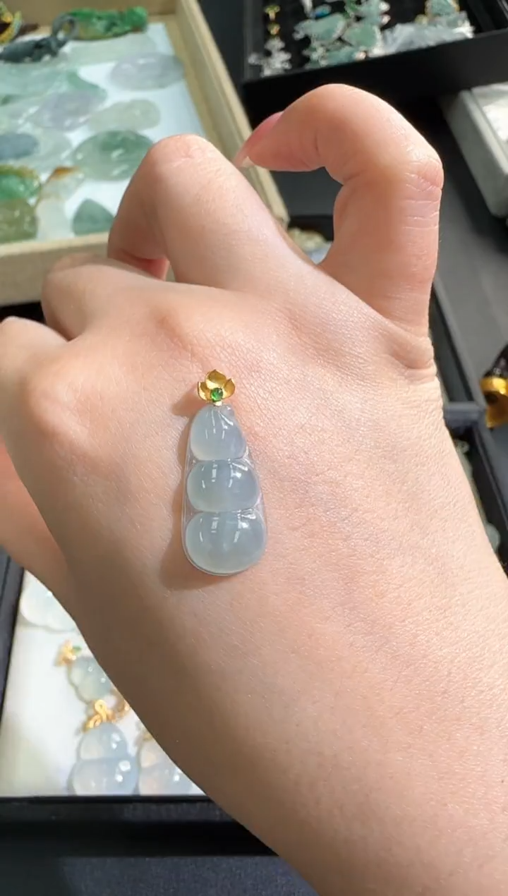 【闪购商品】翡翠颈饰18K金镶嵌250214261
