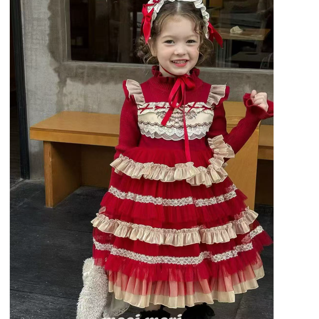 茉莉岛•25冬~女童甜美洛丽塔公主裙8003红色13-21