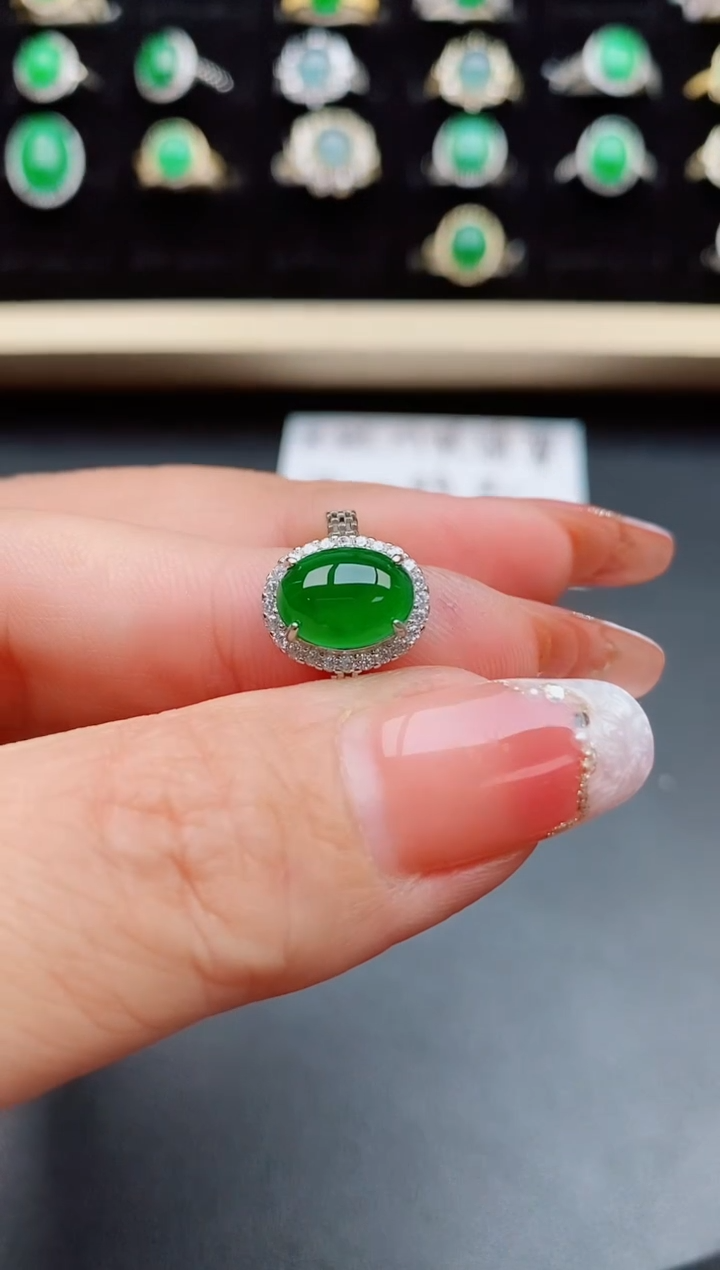 【闪购商品】翡翠戒指银S925镶嵌80008