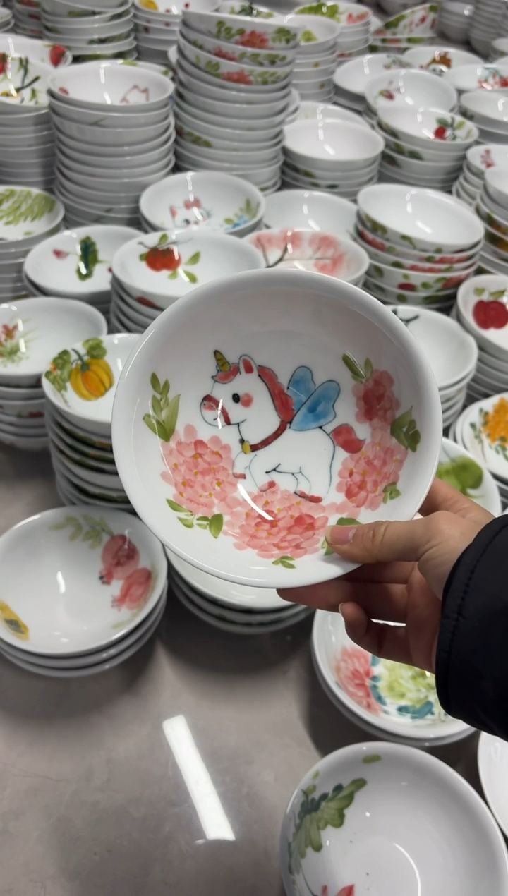 景德镇高温陶瓷食品级手绘釉中彩-壮壮碗