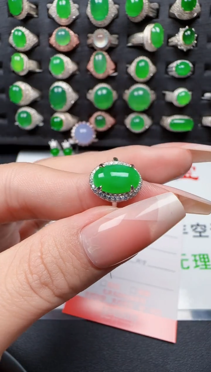【闪购商品】翡翠戒指银S925镶嵌3678