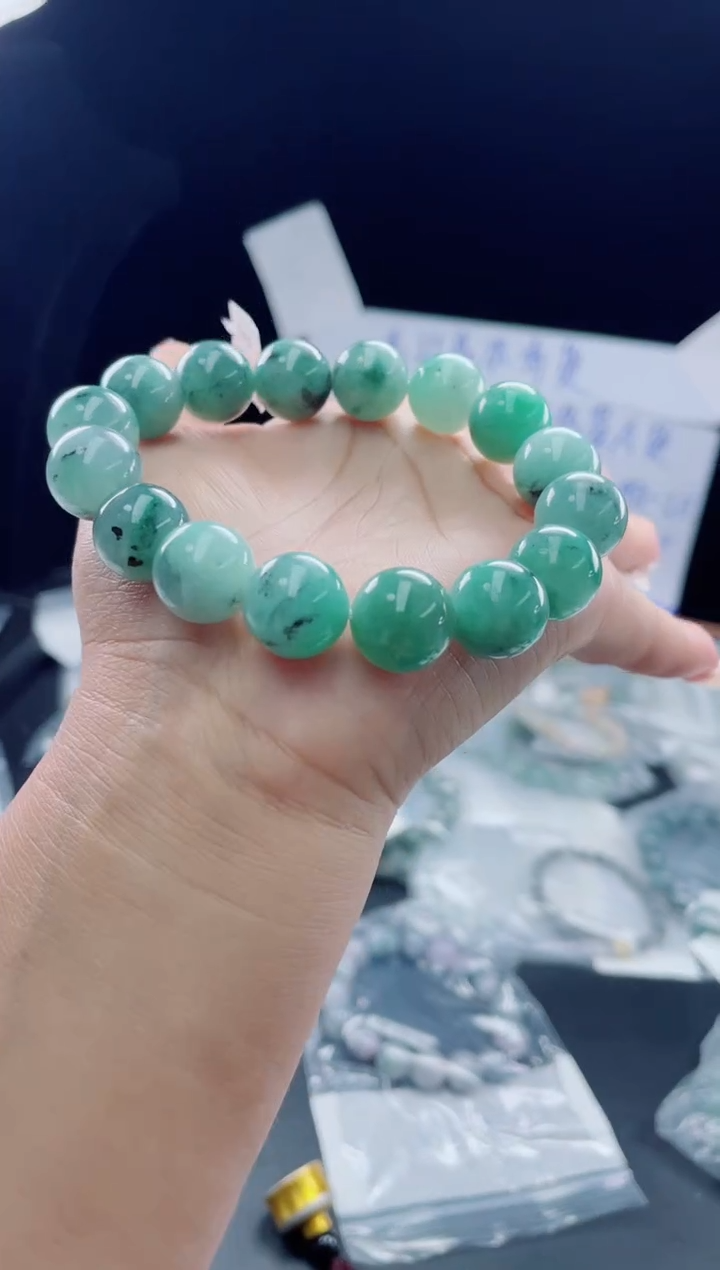 未镶嵌定制翡翠珠串13.5