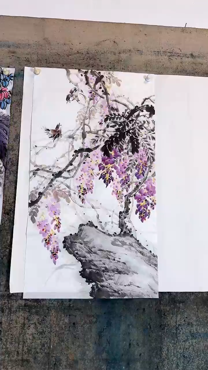 【闪购商品】国画《紫气东来》覃荣华老师花鸟画作品