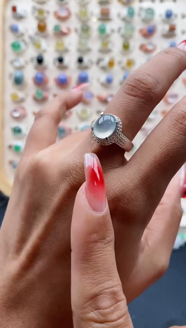 【闪购商品】翡翠戒指未镶嵌缅甸天然A货翡翠333 10+4