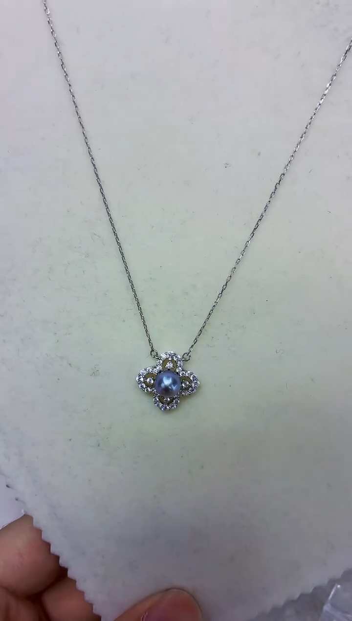 银S925镶嵌DA海水珍珠吊坠7 y870