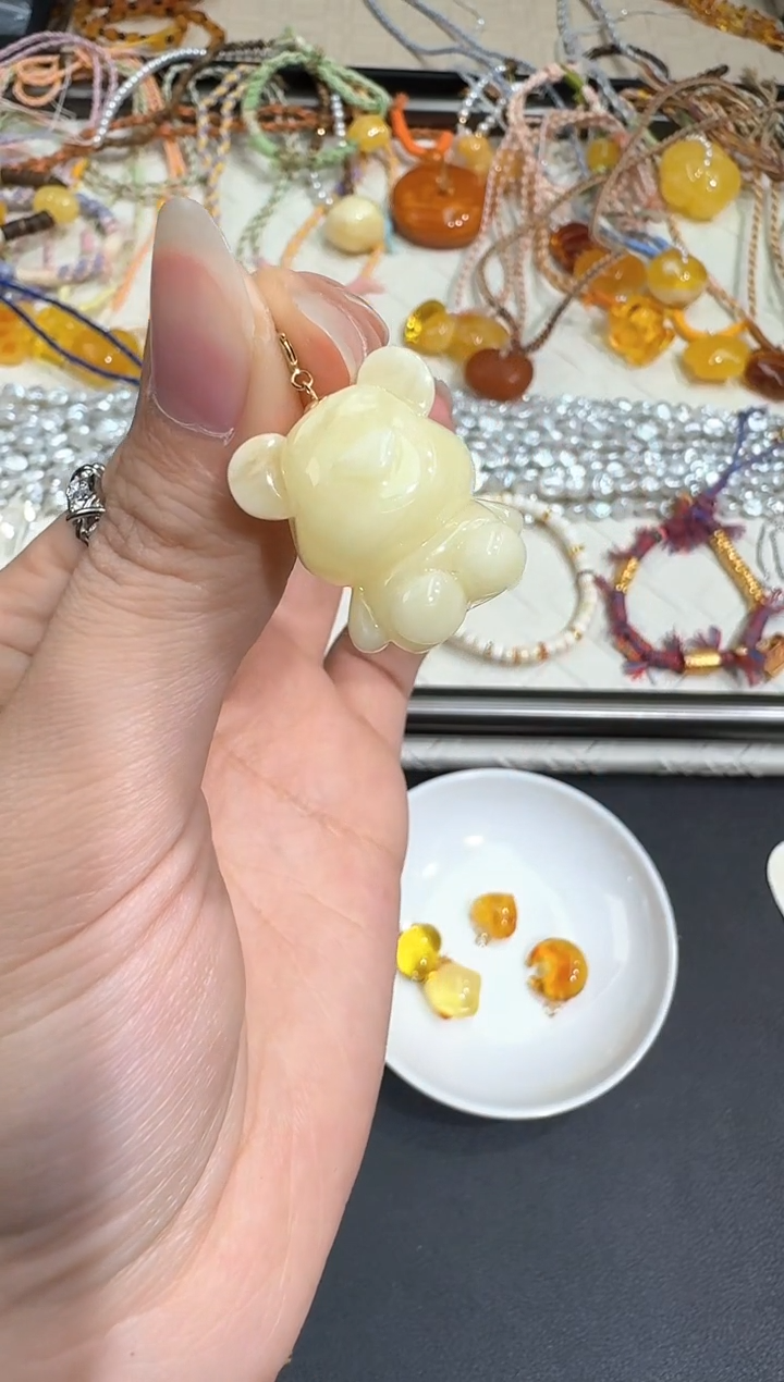 【闪购商品】18K金镶嵌蜜蜡颈饰X0318-1195-119/18k