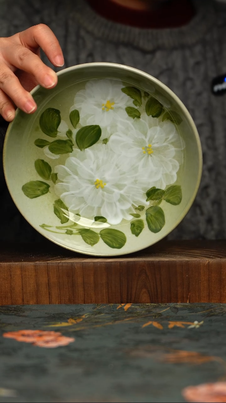 瓷片釉下彩手工手绘同款陶器