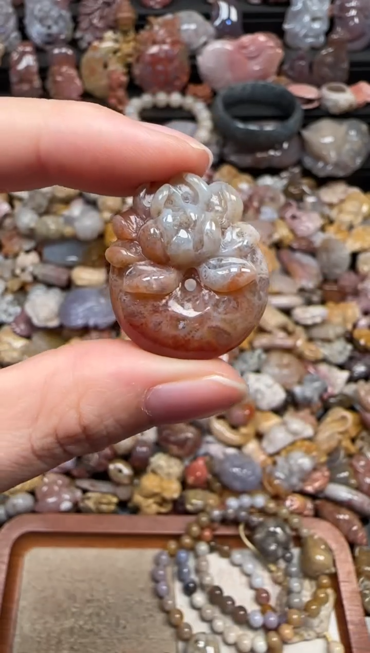 颈饰未镶嵌硅化珊瑚（珊瑚玉）676