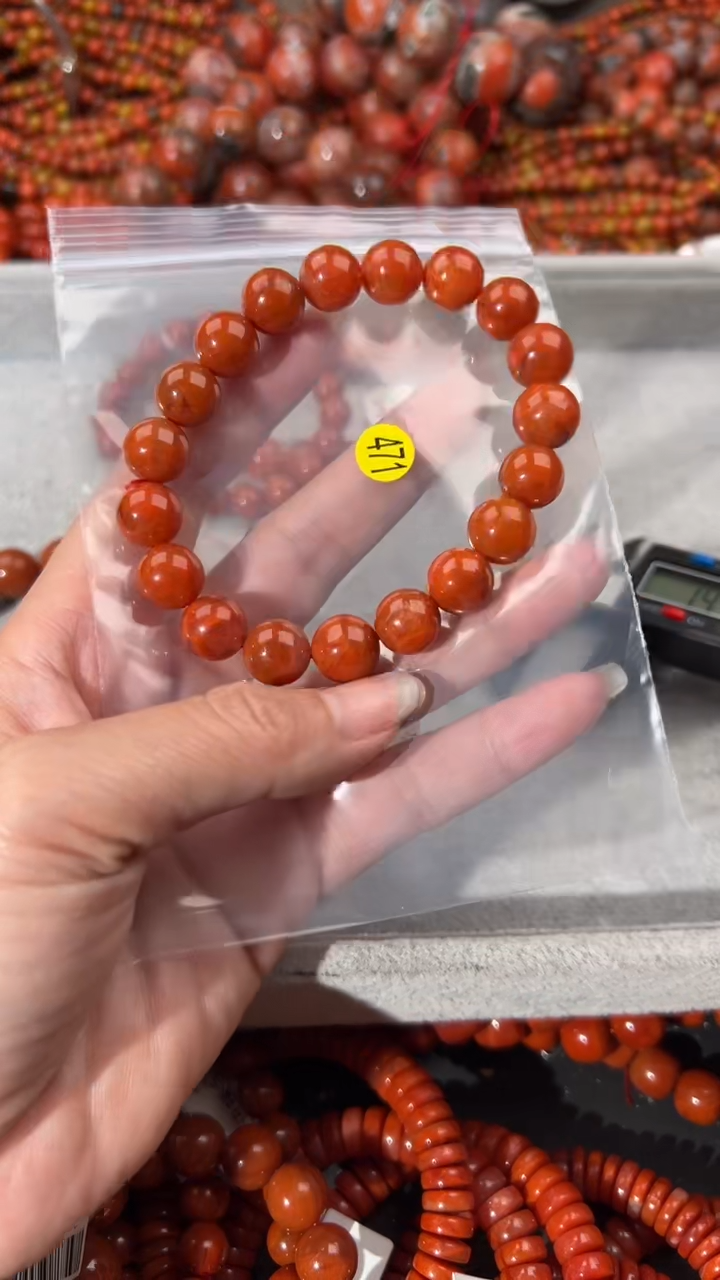 南红玛瑙未镶嵌手串11+